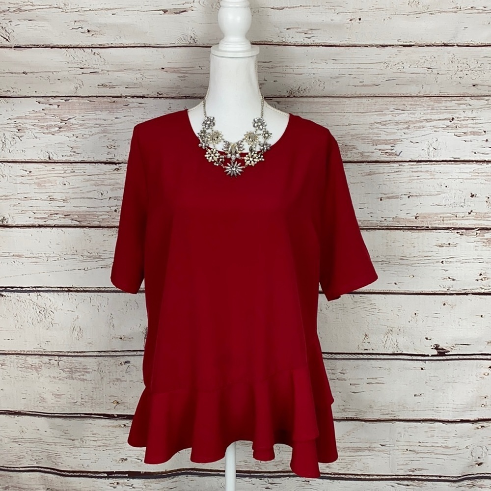 Time & Tru Large Red Top